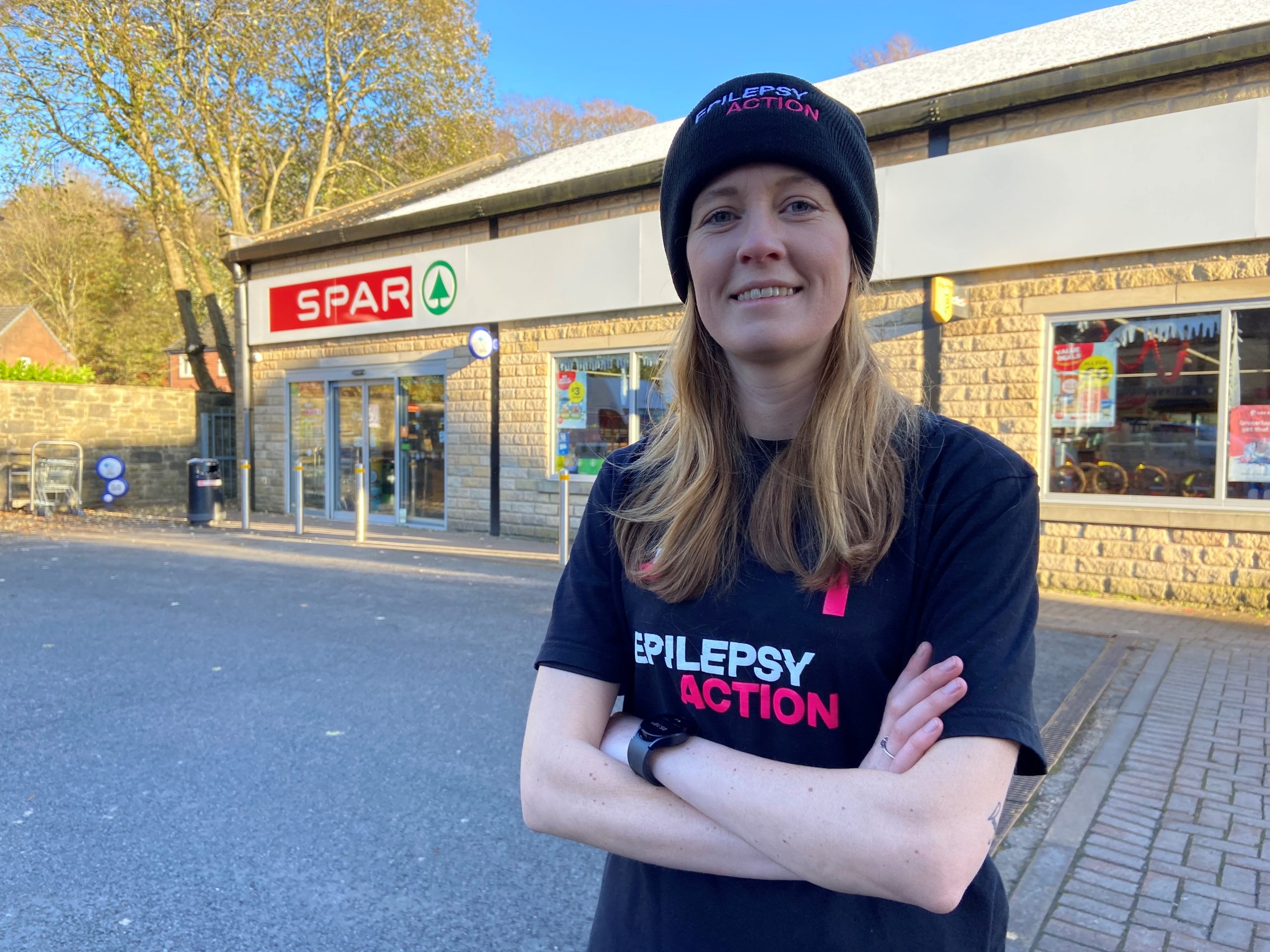 Amelia Ripley - Epilepsy Action 1 Amelia Ripley, Property Legal Assistant at James Hall & Co. Ltd, outside SPAR Barrowford