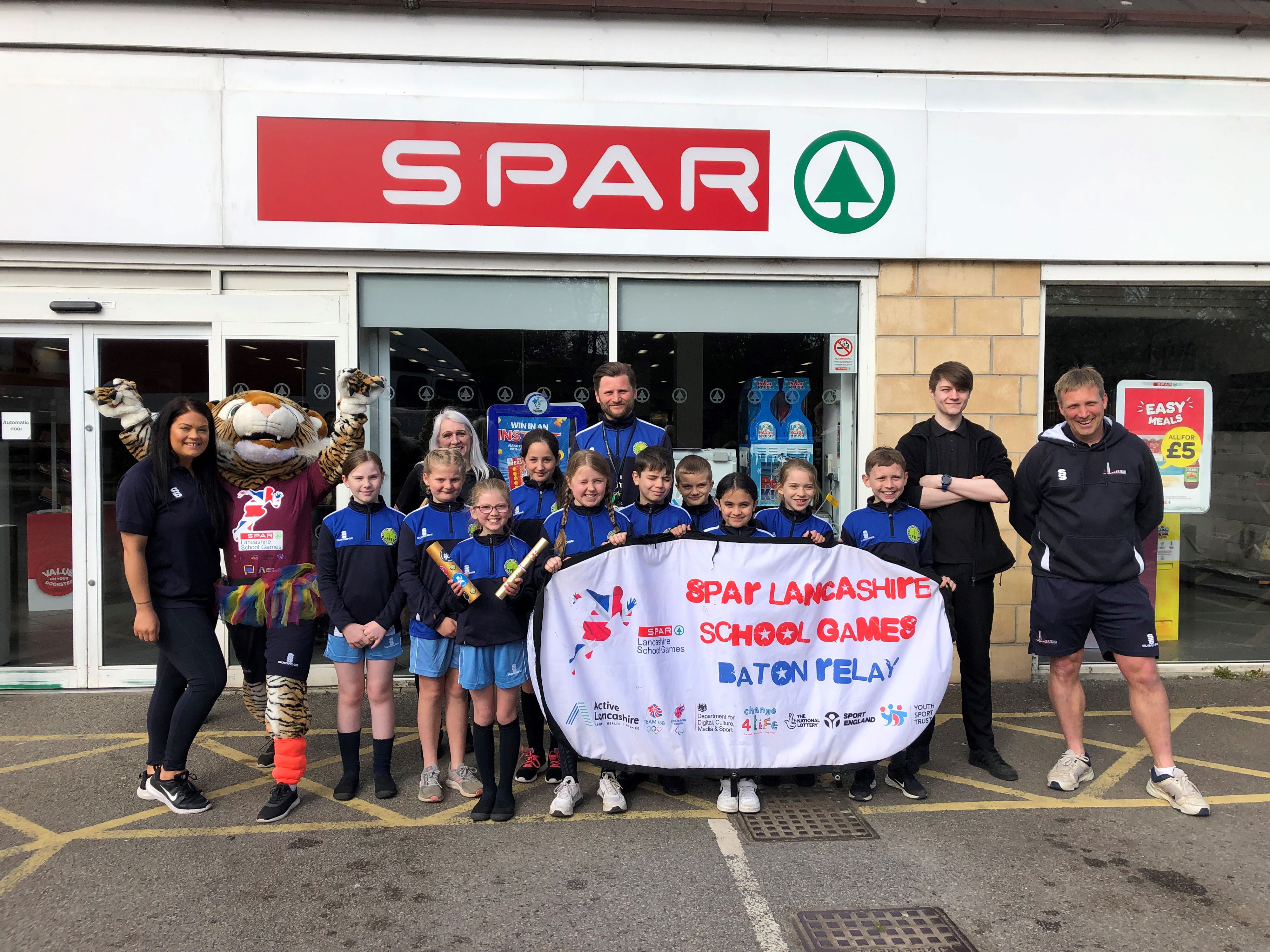SPAR Lancashire School Games baton relay roars into Burnley