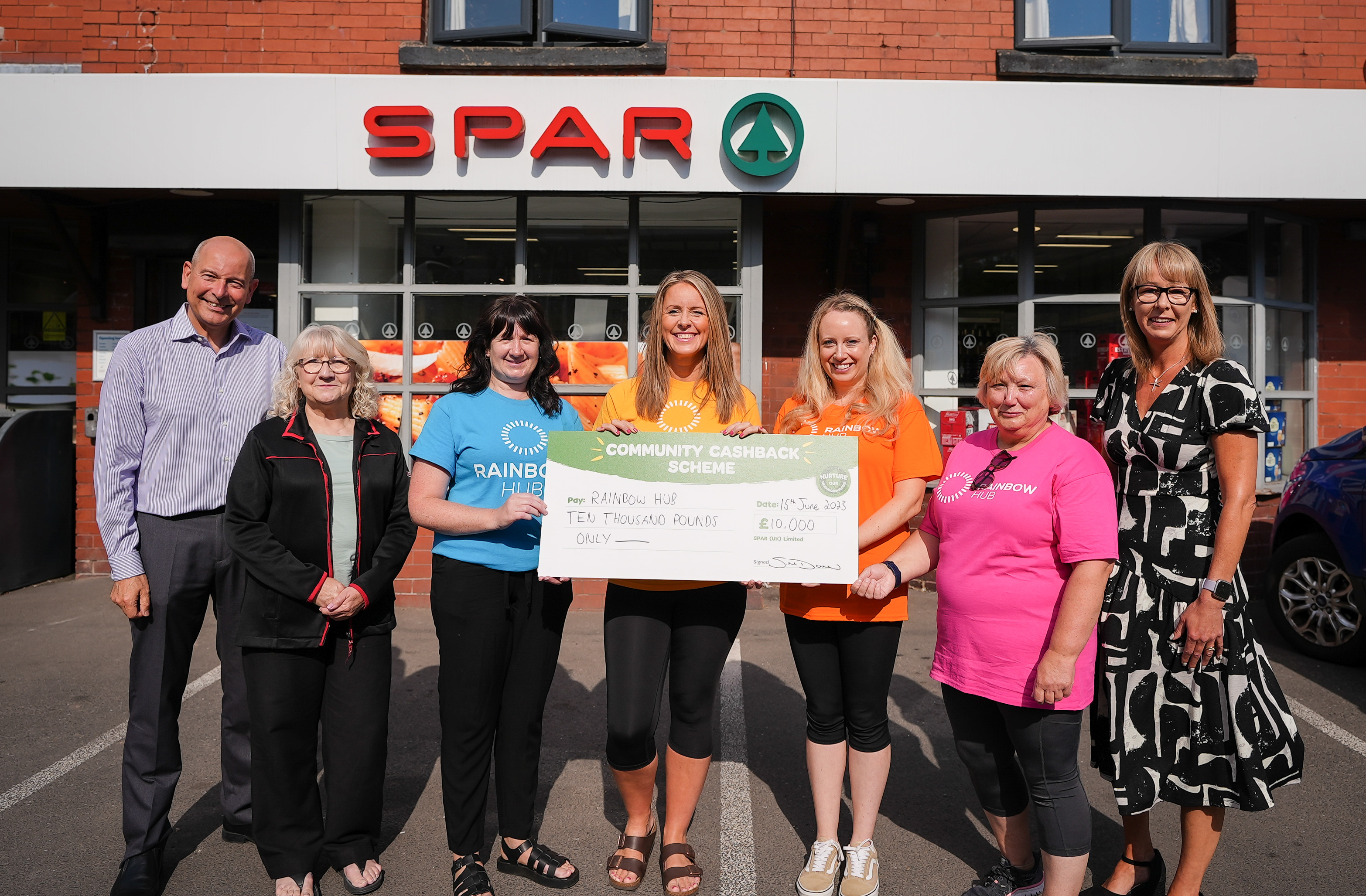 Rainbow Hub recipient of £10,000 SPAR Community Cashback grand prize