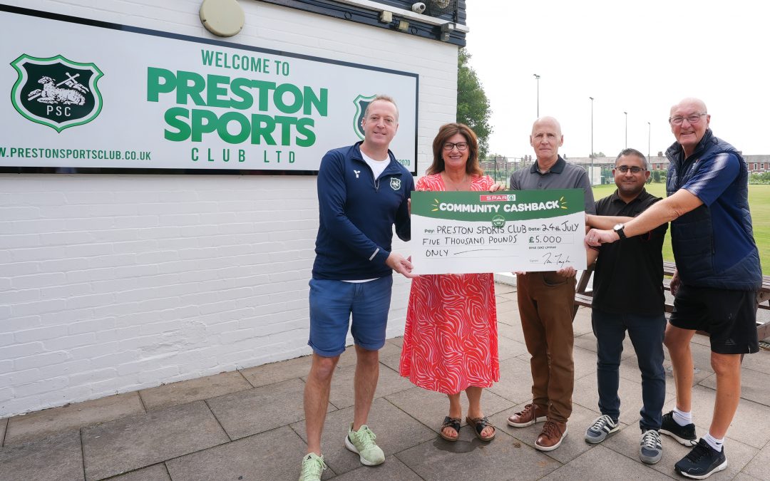 Preston Sports Club granted £5,000 through SPAR’s Community Cashback
