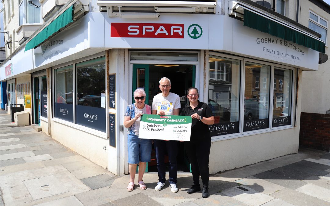 Saltburn Folk Festival receives £1,000 through SPAR’s Community Cashback