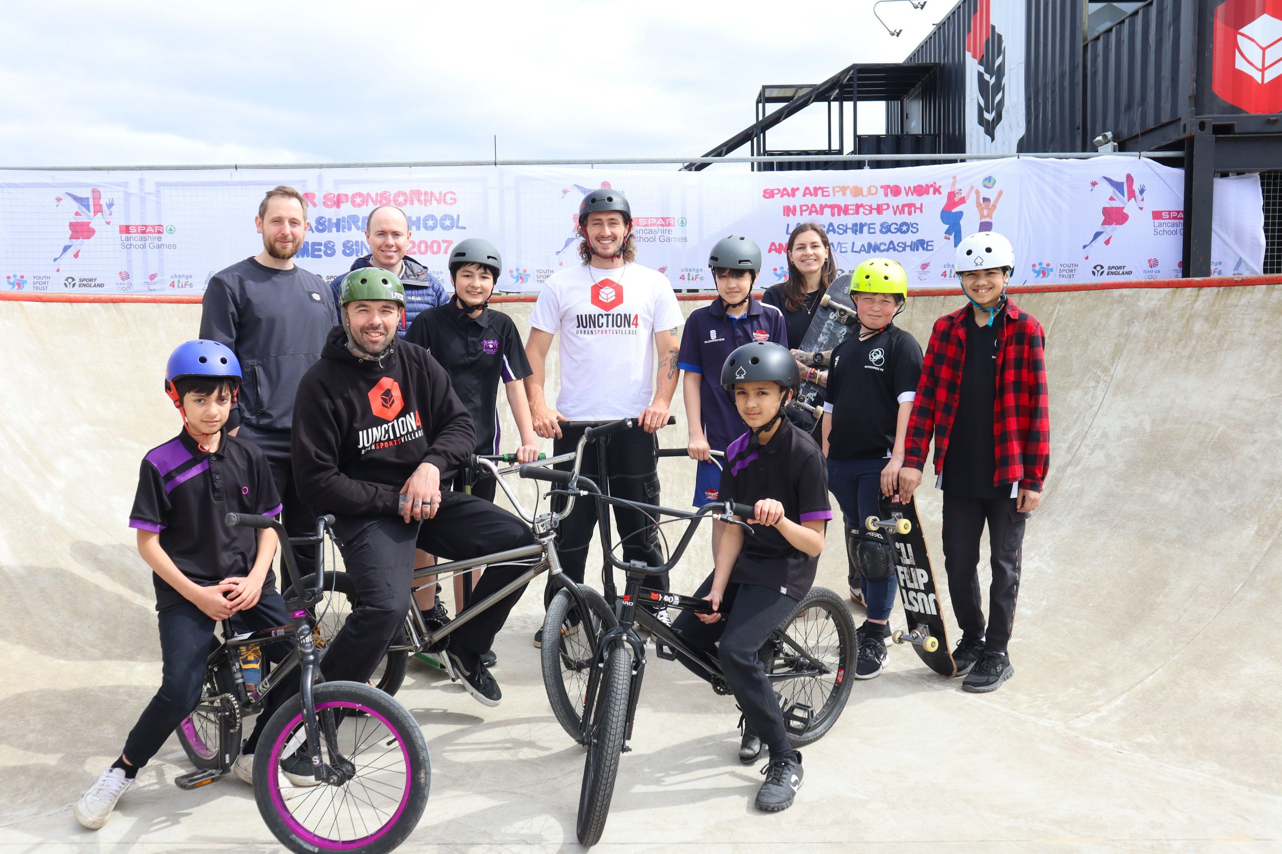 SPAR Lancashire School Games - Junction 4 SPAR Lancashire School Games skteboarding, scootering, and BMXing at Junction 4 in Blackburn