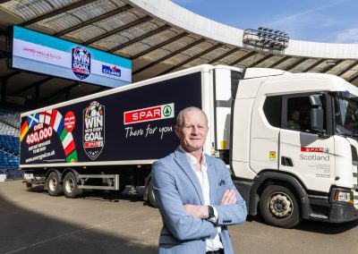 The launch of SPAR's Win With Every Goal campaign at Hampden Park with Colin Hendry