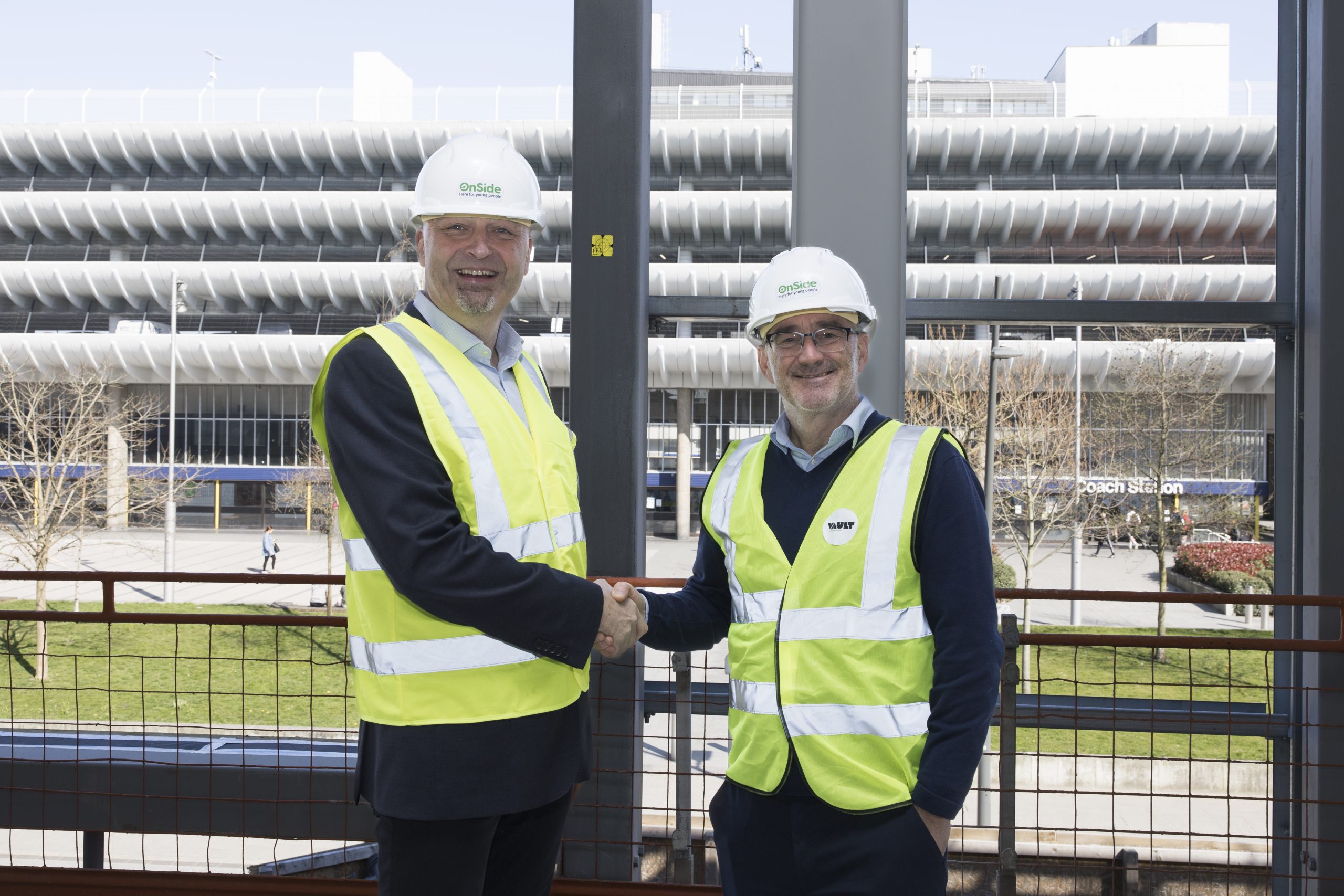 Tim Jacques, from Vault Youth Zone, with Anthony Barton, of James Hall & Co. Ltd