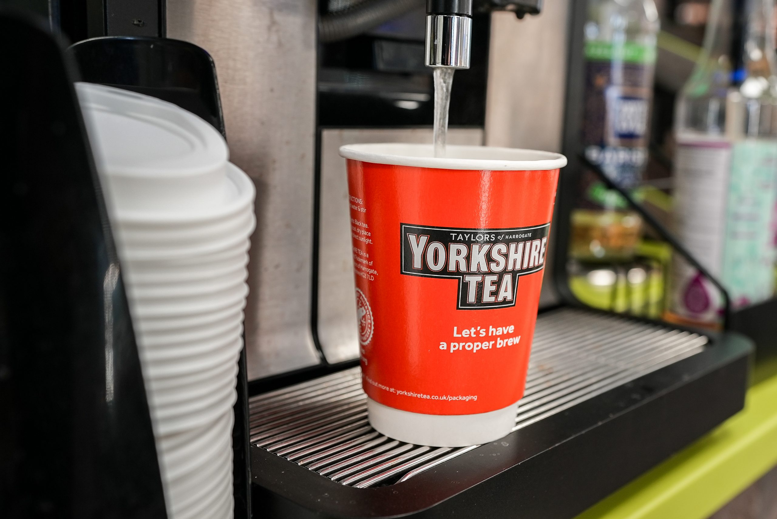 Yorkshire Tea on a SPAR Cheeky Coffee machine 1 Yorkshire Tea on a SPAR Cheeky Coffee machine.